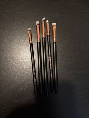 Makeup Brush Set - Black Handles with Rose Gold Ferrules